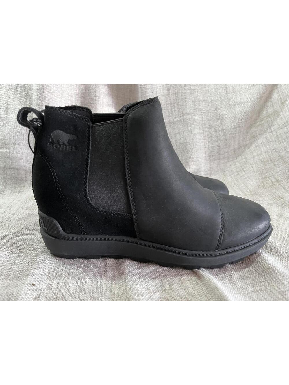 Sorel Evie II Wedge Chelsea Black Leather / Suede 7.5 NWT* (floor model?)